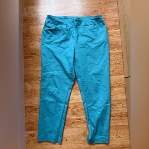 Croft & Barrow Blue Ankle Cropped Pants Cotton Blend